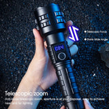 Self-defense LED Torch Zoom flashlight type-c rechargeable home outdoor digital