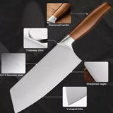 Kitchen Knife 3pcs Stainless Steel Meat Chopping Cleaver Japanese Chef Knife