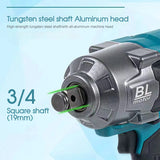 1000N.M Brushless Cordless Electric Impact Wrench Rechargeable 1/2" Power Tools