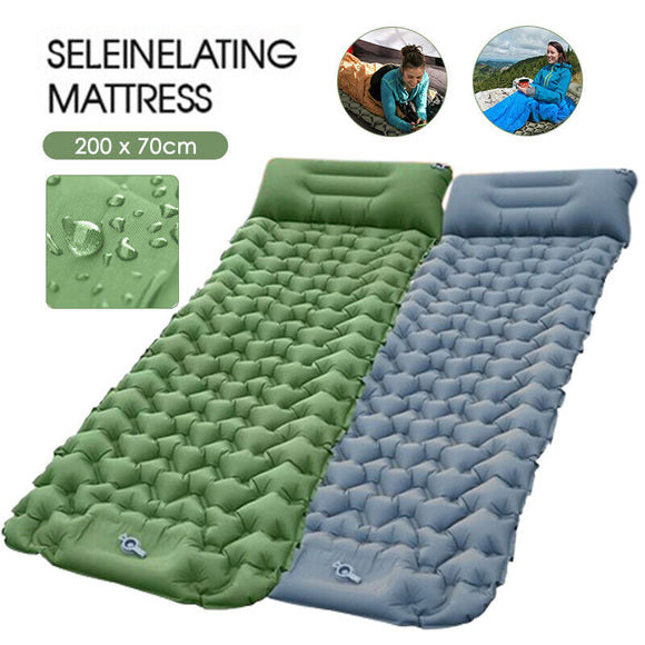 Self Inflating Mattress Camping Hiking Airbed Mat Sleeping with Pillow Bag Camp