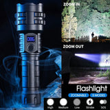 Self-defense LED Torch Zoom flashlight type-c rechargeable home outdoor digital