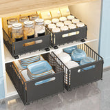 2-Pack Foldable Pull Out Cabinet Organizer, Slide-Out Drawers with Nano Adhesive