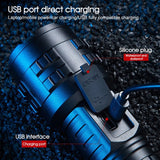 Self-defense LED Torch Zoom flashlight type-c rechargeable home outdoor digital