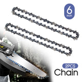 2pcs 6" Chainsaw Chains for 6 inch Mini Cordless Electric Chain Saw Wood Cutter
