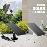Solar Panel for Outdoor Camera Security Cam Micro USB Battery Charger 10W Output