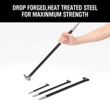 4Pc Solid Pry Bar Set Steel Prying Kit Rolled Heel Prying Pinch Lever Bars