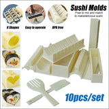 DIY Sushi Maker Making Kit Rice Roller Mold Beginners Homemade Kitchen Tool Set