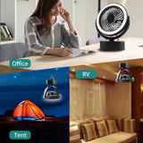 Portable 360° 30LEDs Fan Travel Rechargeable USB Clip On Desk Fan With Light
