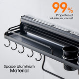 Kitchen Rack Spice Storage Shelf Wall Mounted Hanging Pot Hanger Knife Holder