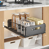 2-Pack Foldable Pull Out Cabinet Organizer, Slide-Out Drawers with Nano Adhesive