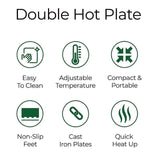 Double Hot Plate Electric Cooker Portable Table Top Hob 2000W