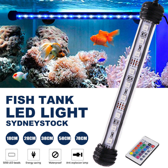 Aquarium Fish Tank Pond 5050 LED Strip RGB Lights Bar Lamp Submersible Light