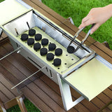 Portable Camping BBQ Grill 3 Height Adjustable Stainless Steel Folding
