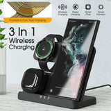 15W Fast Charge 3 In 1 Wireless Charging Station Phone Charging Stand/Dock