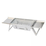 Portable Camping BBQ Grill 3 Height Adjustable Stainless Steel Folding