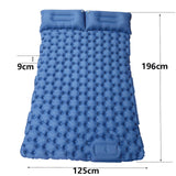 Double Self-Inflating Mattress Sleeping Mat with Built-in Pillow