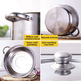 5pcs Stainless Steel Stock Pot with Lid Cooking Kitchen Cookware Stockpot Set