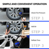 LED Digital Tyre Inflator Car Air Pressure Tire Gauge PSI Hose A Car Motorcycle