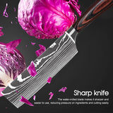 8 PCS Kitchen Knives Set Stainless Steel Japanese Damascus Pattern Chef Knife