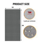 Fiberglass Insect Fly Screen - Easy Installation, 5m x 1m Roll in Black & Grey