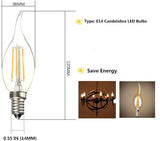 1/10pcs E14 4/6W LED Dimmable Bulb Flame Chandelier Bent Tip Candle Light SES Edison Lamp