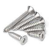 200pcs M4 304 Stainless Steel Pan Flat Head Self-Tapping Screws Assorted Kit Set