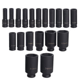 19pcs 1/2''Drive Deep Impact Socket Tool Set Metric Garage Workshop Tools 8-36MM