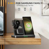 15W Fast Charge 3 In 1 Wireless Charging Station Phone Charging Stand/Dock