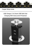 Pop Up Power Point 3 Socket Plug + 2 USB Table Home Kitchen Desk Outlet