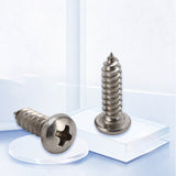 200pcs M4 304 Stainless Steel Pan Flat Head Self-Tapping Screws Assorted Kit Set