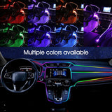 RGB LED Car Interior Fiber Optic Neon Wire Strip USB Atmosphere Light APP /Music