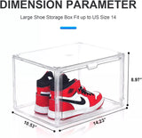Foldable Shoe box,Clear Plastic Stackable Shoe Box,Clear Shoe Organizer