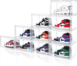 Foldable Shoe box,Clear Plastic Stackable Shoe Box,Clear Shoe Organizer