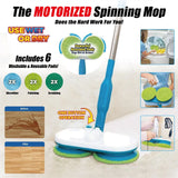 Electric Spin Mop Cordless Rechargeable Floor Cleaner – Dual Head, 6 Pads