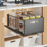 2-Pack Foldable Pull Out Cabinet Organizer, Slide-Out Drawers with Nano Adhesive