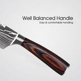 8 PCS Kitchen Knives Set Stainless Steel Japanese Damascus Pattern Chef Knife