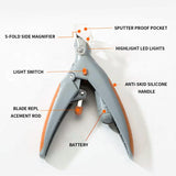 Nail Clippers Toe Claws Trimmer LED Light Cutter Pet Dog Cat 5X Magnification