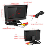 4.3" HD Monitor Reverse Camera Rear View Backup Parking Cam Kit Night Vision