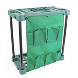 Compact Garden Tool Storage Rack Organiser with Pockets – 58x31x60cm