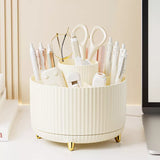 360°Rotating Makeup Brush Storage Box Portable Desktop Cosmetic Organizer