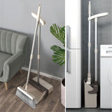 2 in 1 Broom and Dustpan Set: Cleaning with Upright Storage 180° Rotating