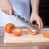8 PCS Kitchen Knives Set Stainless Steel Japanese Damascus Pattern Chef Knife