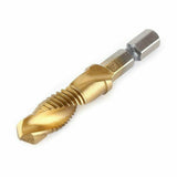 6pcs Drill Tap Countersink Deburr Set Metric Combination Drill Tap Bit M3-M10