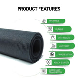 Fiberglass Insect Fly Screen - Easy Installation, 5m x 1m Roll in Black & Grey