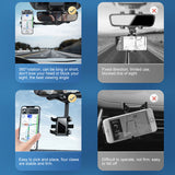 360° Rotation Car Truck Phone Holder Rearview Mirror Mount For Mobile Phone GPS