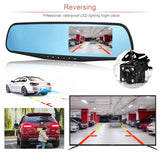 4.3" 1080P Dual Lens Car Auto DVR Dash Cam Video Camera Recorder Rearview Mirror