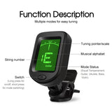 Tuner Guitar Violin Ukelele Bass Tuner Multifunction LCD Electronic Clip Digital