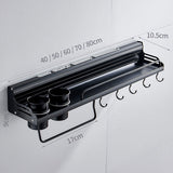 Kitchen Rack Spice Storage Shelf Wall Mounted Hanging Pot Hanger Knife Holder