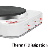 Electric Single Hob/Hot Plate,1000W Skid Proof Feet, Thermostatically Controlled