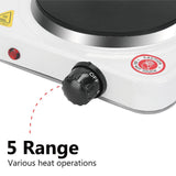 Electric Single Hob/Hot Plate,1000W Skid Proof Feet, Thermostatically Controlled
